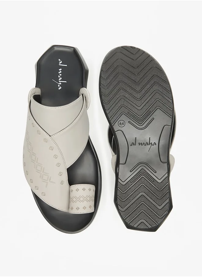 Al Waha Men's Textured Slip-On Arabic Sandals
