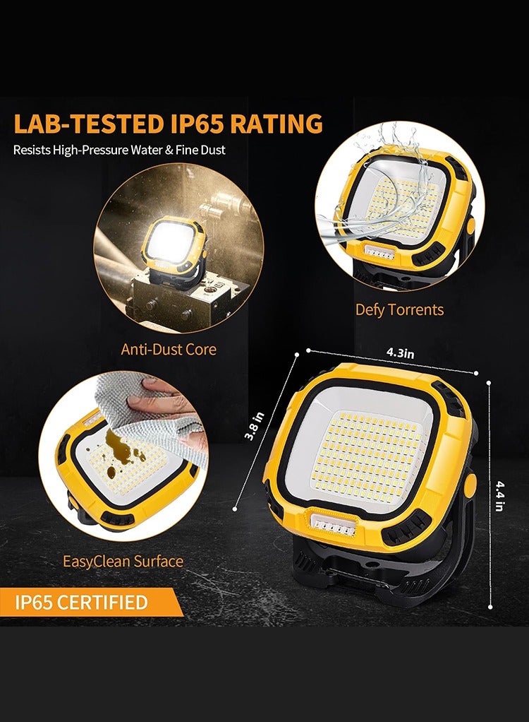 Mr.Smart 6000mAh Magnetic Work Light Rechargeable with 4000 Lumen IP65 Waterproof, 30H Runtime, 4 Brightness & 4 Color Modes with Red SOS, Strong Magnet Base for Car Repair, Camping, Emergency - Image 5