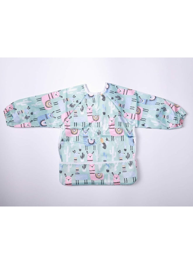 Sigzagor Sigzagor Baby Bib Sleeved Shirt With Pocket 1-3 years old Toddler Painting Drawing  - Image 2
