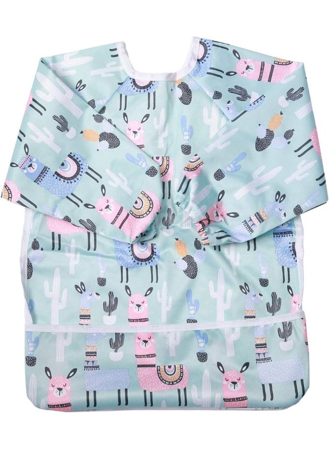 Sigzagor Sigzagor Baby Bib Sleeved Shirt With Pocket 1-3 years old Toddler Painting Drawing  - Image 1