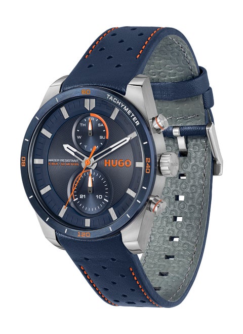 HUGO BOSS ROUND ANALOG MEN'S BLUE CASE WATCH - 1530371