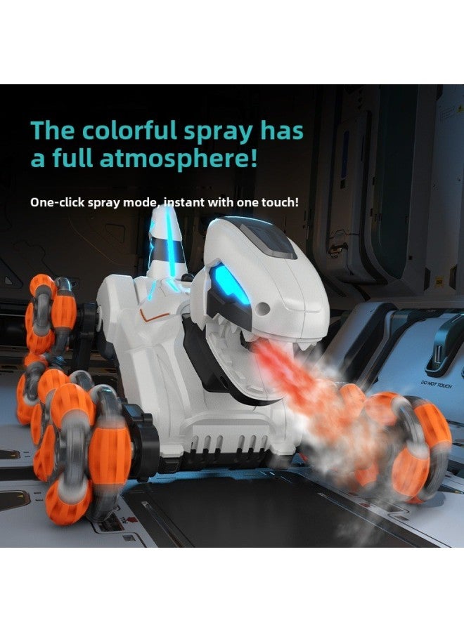 Children's Remote Control Car Eight Wheel Stunt Mechanical Dinosaur Spray Electric Watch Induction Intelligent Robot Toy Wholesale-Color:Eight-wheel Mechanical Spray Dinosaur 【handle Remote Control】-Proportion:Luxury Three Electric - Image 3