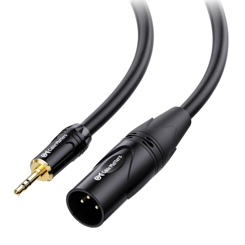 Cable Matters 35mm to XLR Cable 10ft Male to Male XLR to 18 Inch Cable Compatible with iPod MP3 Player Laptop Voice Recorder and More Black Not for Microphone Use