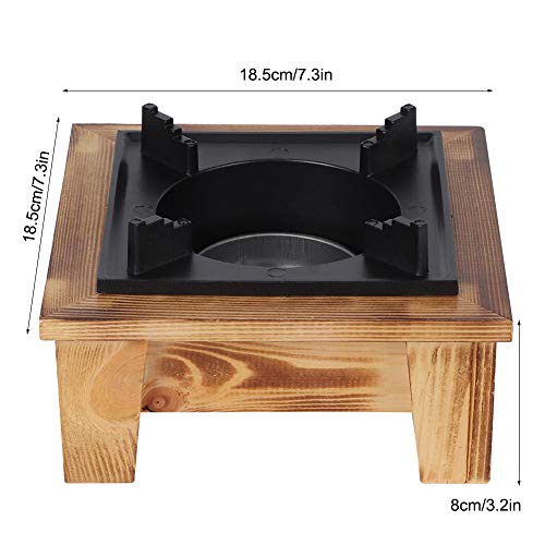Haofy Japanese Barbecue Grill, Mini Portable Barbecue Grill Food Charcoal Stove with Wooden Base Barbecue Stove Kitchen Utensils Outdoor Picnic Cooker - Image 3
