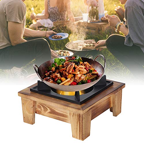 Haofy Japanese Barbecue Grill, Mini Portable Barbecue Grill Food Charcoal Stove with Wooden Base Barbecue Stove Kitchen Utensils Outdoor Picnic Cooker - Image 5