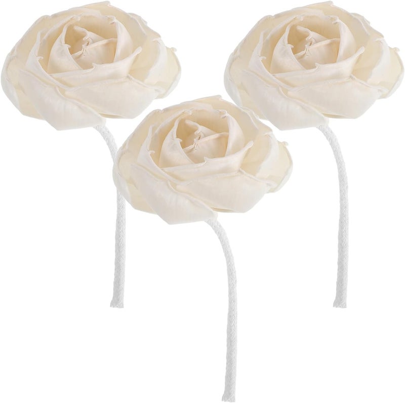3pcs Rose Reed Diffuser: Rose Diffuser Sticks Fragrance Flower Stick Aromatherapy Essential Oil Replacement for Home Scent Decor Living Room Bedroom Office 8 Cm/3.15 Inch - Image 1