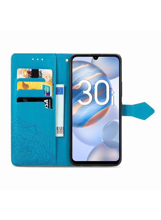 اس-توب جراب هاتف Honor 30i من الجلد المنقوش بزهرة ماندالا - Image 3