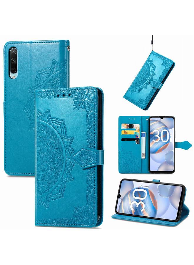 اس-توب جراب هاتف Honor 30i من الجلد المنقوش بزهرة ماندالا - Image 1