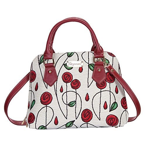 Signare Tapestry Hand Shoulder Bag Cross Body Purses Handbag Satchel Bag for Women In Charles Rennie Mackintosh Rose Design|CONV-RMSP - Image 1
