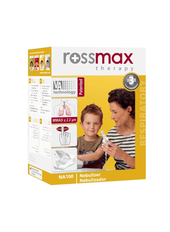 روزماكس جهاز رذاذ (نيبولايزر) مكبسي فائق الصغر Rossmax NA100 للأطفال والبالغين (أبيض) - Image 3