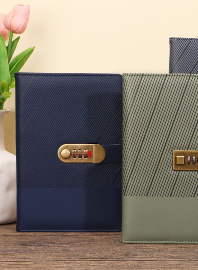 GMORO Lock Notebook Combination Lock Student Diary Notebook A5 Business Diary PU Leather Cover Page 200 - Image 2