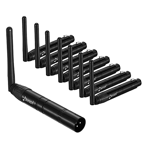 Donner Wireless DMX 8PCS Black Metal DMX512 wireless Dfi DJ 2.4G 7 Receivers & 1 Transmitter Lighting Control for LED Stage Disco Party Bar Lighting - Image 1