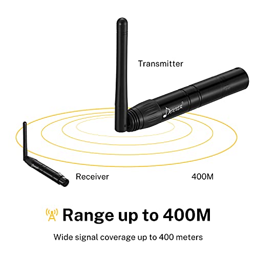 Donner Wireless DMX 8PCS Black Metal DMX512 wireless Dfi DJ 2.4G 7 Receivers & 1 Transmitter Lighting Control for LED Stage Disco Party Bar Lighting - Image 2