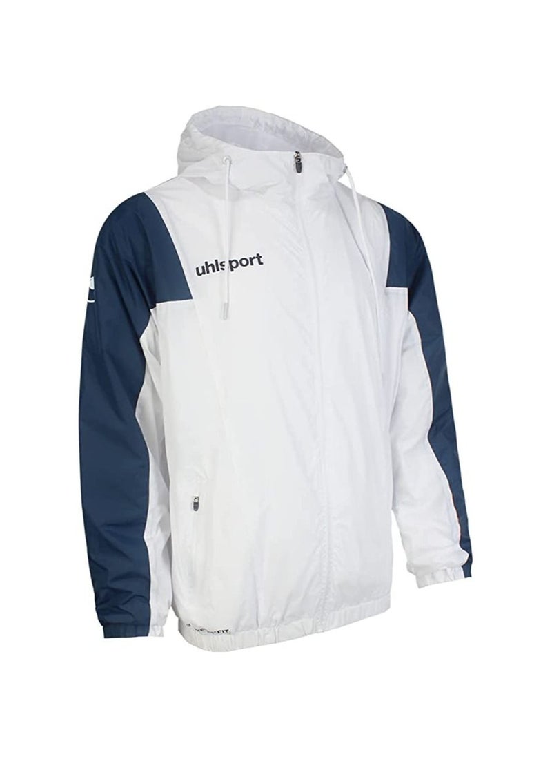 UHLSPORT - uhlsport Rain Jacket Smart breathe® FIT Waterproof for all kinds of sports in cold and rainy weather Adjustable hat Elastic sleeves Two Zipped pockets on both sides - Image 1