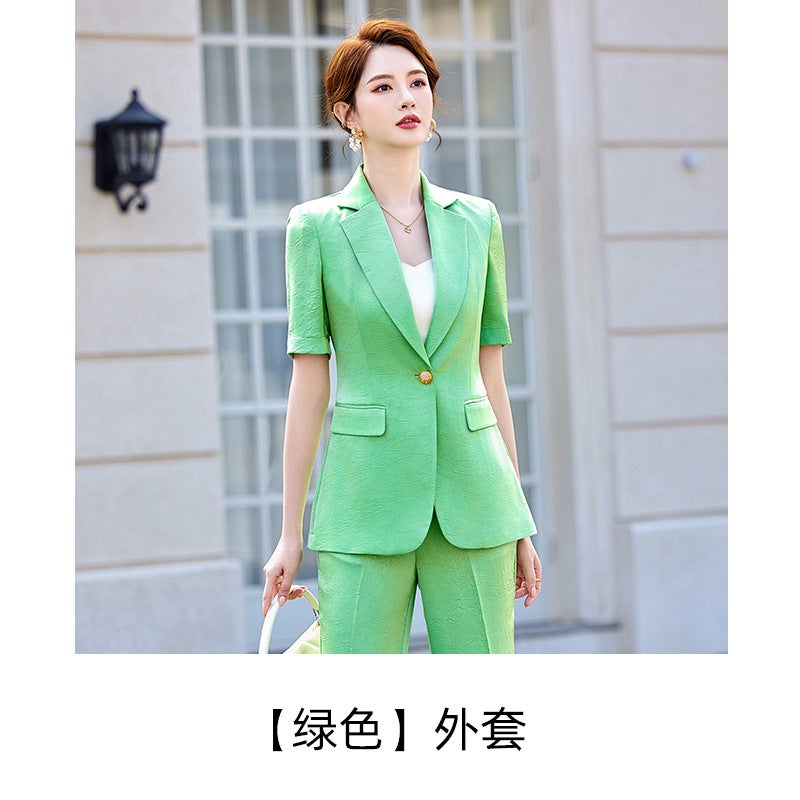 2024 New Busalong busalong Womens Short-sleeved Professional Suit Pants Dress suit Work Clothes Womens 8972 gray pants - Image 3