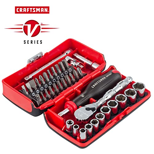 CRAFTSMAN VSERIES Socket Set with 80tooth Low Profile Ratchet 38 Piece Shallow MM 14 Inch Drive CMMT45751V - Image 3