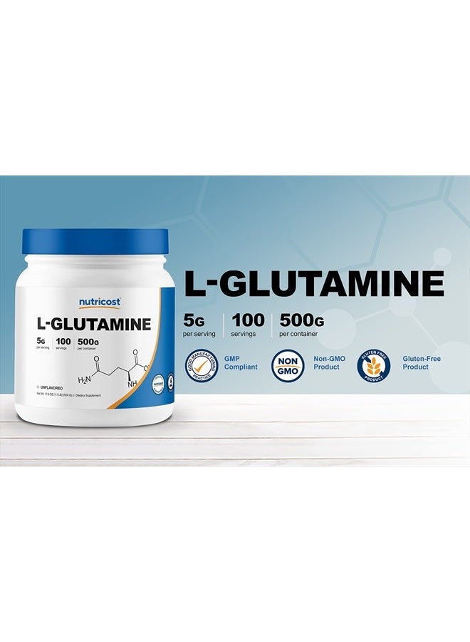 Nutricost L-Glutamine Powder (500 Grams) Unflavored - Gluten Free & Non-GMO, 100 Servings - Image 5