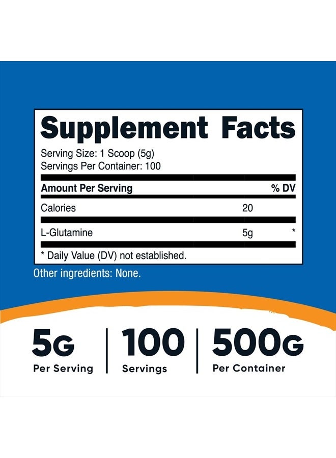 Nutricost L-Glutamine Powder (500 Grams) Unflavored - Gluten Free & Non-GMO, 100 Servings - Image 3