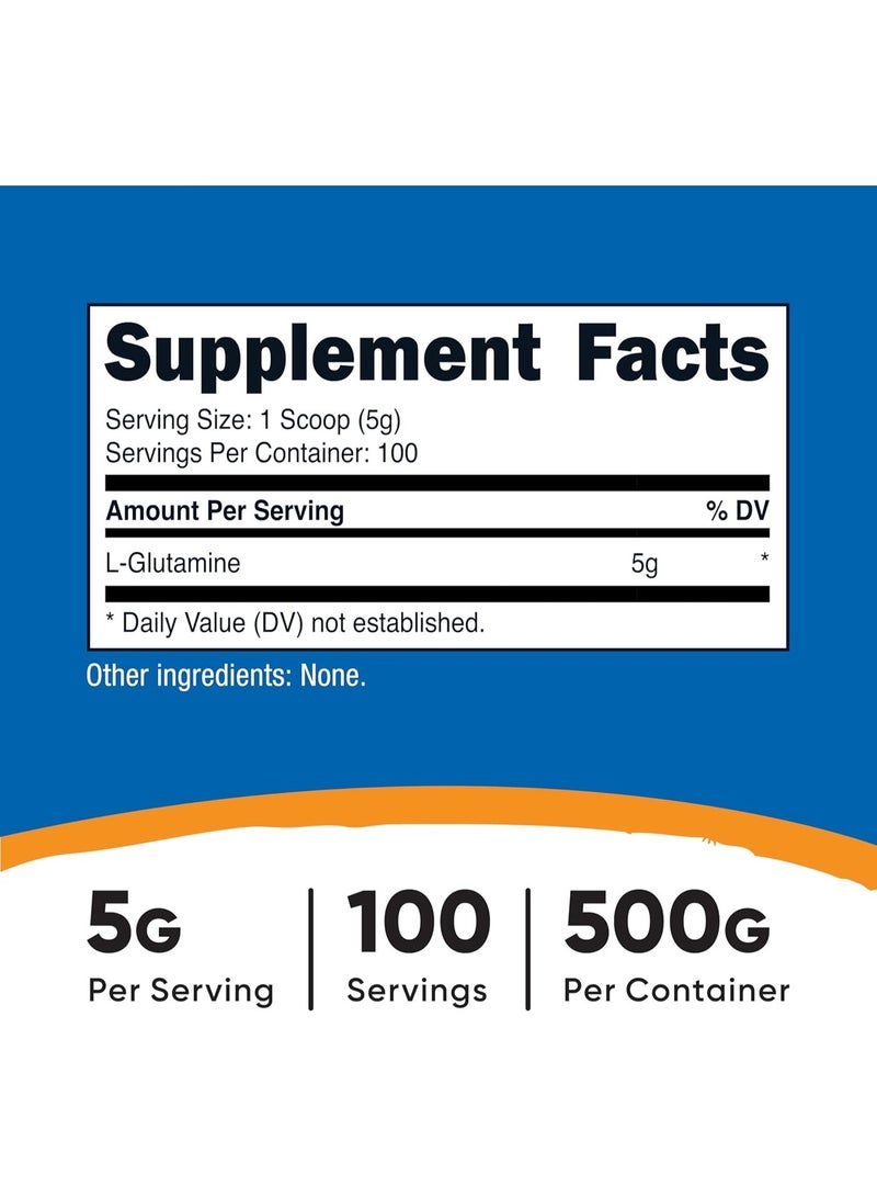 Nutricost مسحوق الجلوتامين (500 جرام) بدون نكهة - خالي من الجلوتين وغير معدّل وراثيًا، 100 وجبة - Image 3