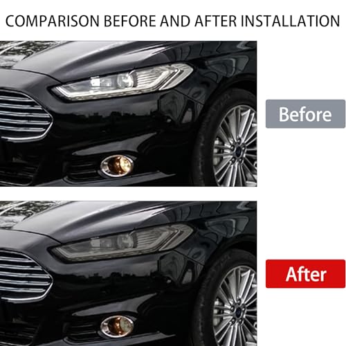 Agulier Compatible with 20% Dark Smoke Headlight Vinyl Tint Film Pre-Cut Overlay Wrap Cover for Ford Fusion 2013-2016,Exterior Accessories - Image 2