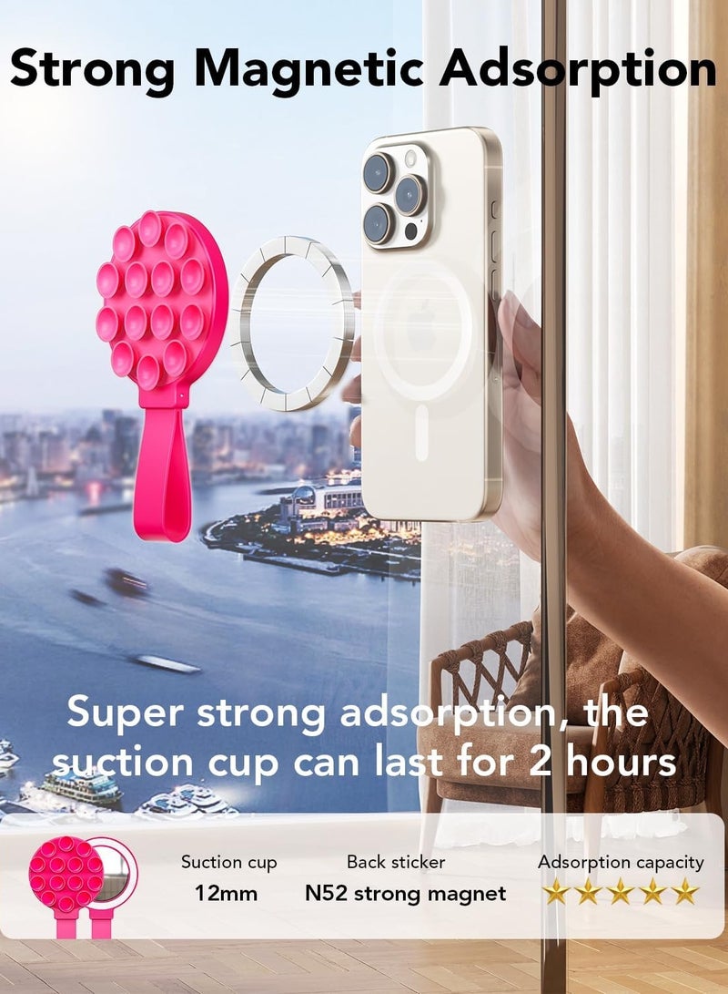 general Magnetic Suction Phone Case Mount, Silicone Suction Cup Phone Grip Holder Stand for iPhone & Android, Hands-Free Cell Phone Accessory Holder for Selfies & Tiktok Videos - Image 3