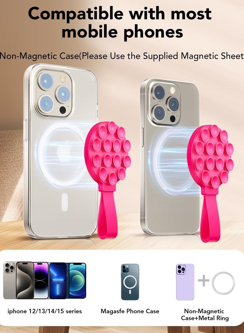 general Magnetic Suction Phone Case Mount, Silicone Suction Cup Phone Grip Holder Stand for iPhone & Android, Hands-Free Cell Phone Accessory Holder for Selfies & Tiktok Videos - Image 5