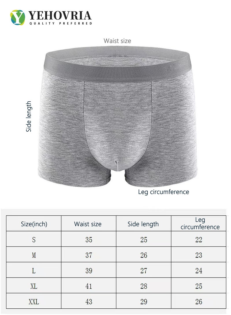 YEHOVRIA Men's 4-Pack Boxer Briefs - Mid-Rise, Anti-Chafing Stretch Cotton, Breathable Solid Colour Underwear - Image 5