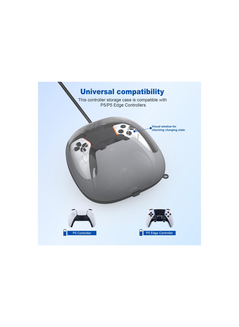 Zikra Rechargeable Storage Bag for PS5/PS5 Edge Controller, Hard Shell Protective Case for DualSense Wireless Controller, Travel-Friendly Joystick Protector for PS5 Controllers. - Image 4