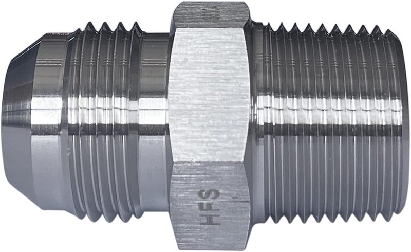 HFS (R) 3/4" NPT Male to 3/4" JIC Male Adapter Flared Tube Fitting Pipe Connector Stainless Steel 304 - Image 3