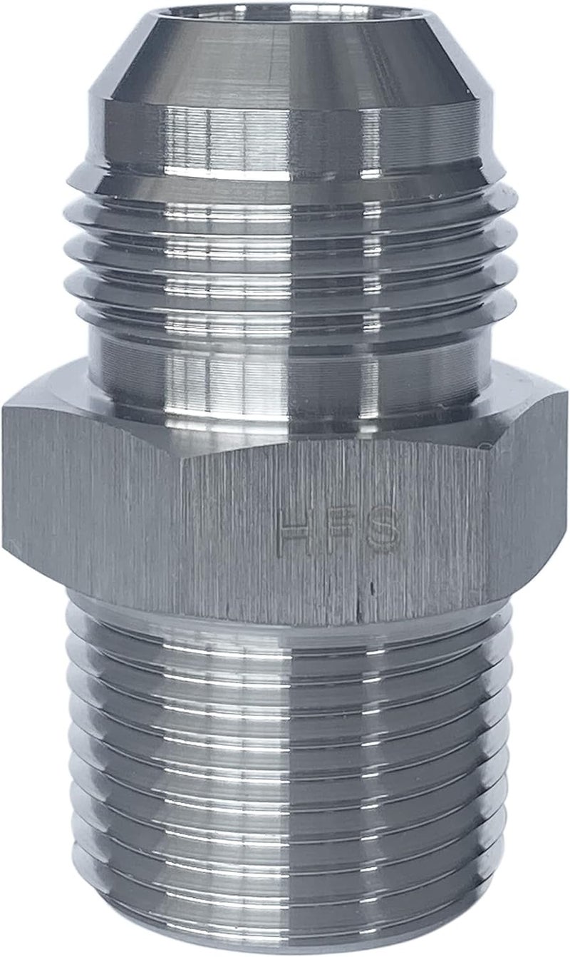 HFS (R) 3/4" NPT Male to 3/4" JIC Male Adapter Flared Tube Fitting Pipe Connector Stainless Steel 304 - Image 2