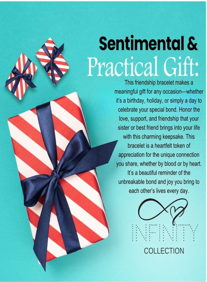 إنفينيتي كوليكشن سوار إنفينيتي كوليكشن لأفضل الصديقات - ليس أخوات بالدم، بل أخوات بالقلب - مجوهرات للصديقات - هدية لأفضل الصديقات وأخوات الروح - Image 5