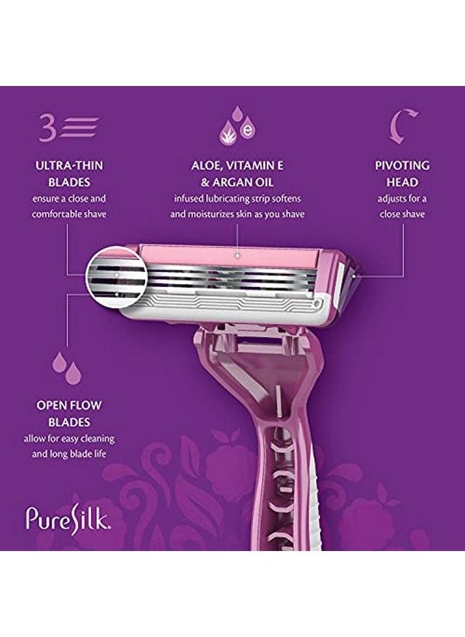 pure silk - Contour 3 Premium Disposable Razor Value Pack Bundle (3 Packs;12 Total Razors) - Image 1