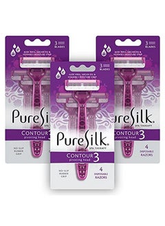 pure silk Contour 3 Premium Disposable Razor Value Pack Bundle (3 Packs;12 Total Razors)  - Image 1