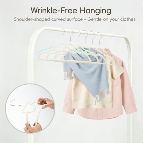 GoodtoU 50 Pack Baby Clothes Hangers, 12.8 Inch Kids Plastic Hangers, Non-Slip Nursery Closet Hangers for Infant & Toddler Clothes, White - Bear - Image 3