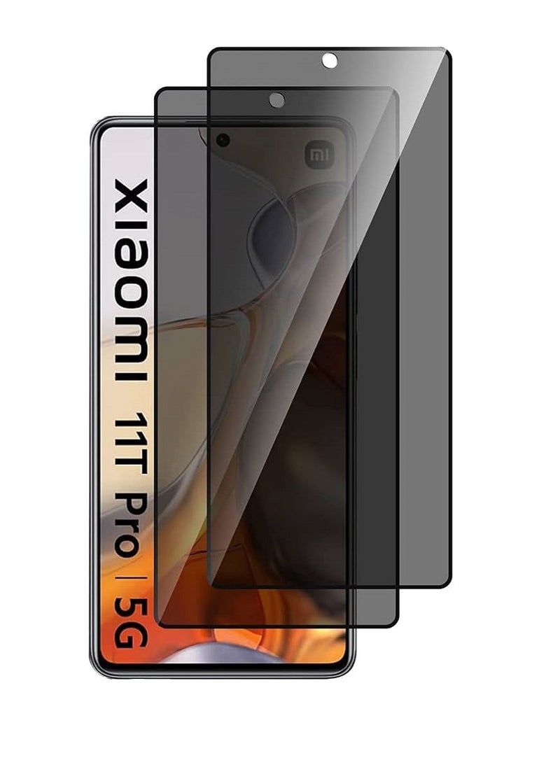 Super 2 Pieces Tempered Glass Screen Protector Anti-Spy Privacy Designed For Xiaomi Mi 11T Pro Full Screen Coverage And Bubble Free - Image 1
