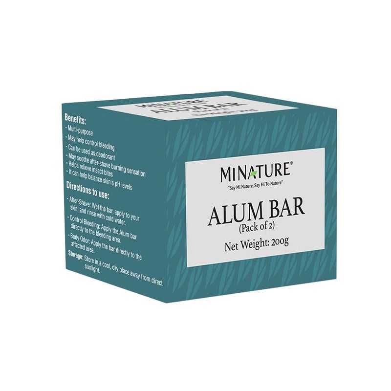 minature Mi Nature Pure Alum Bar 2 pack (100g*2) |Natural Phitkari Block |Potassium Alum Stone |Shaving Bar |Skin Astringent |Water Clarifier |Odor Control - Image 4