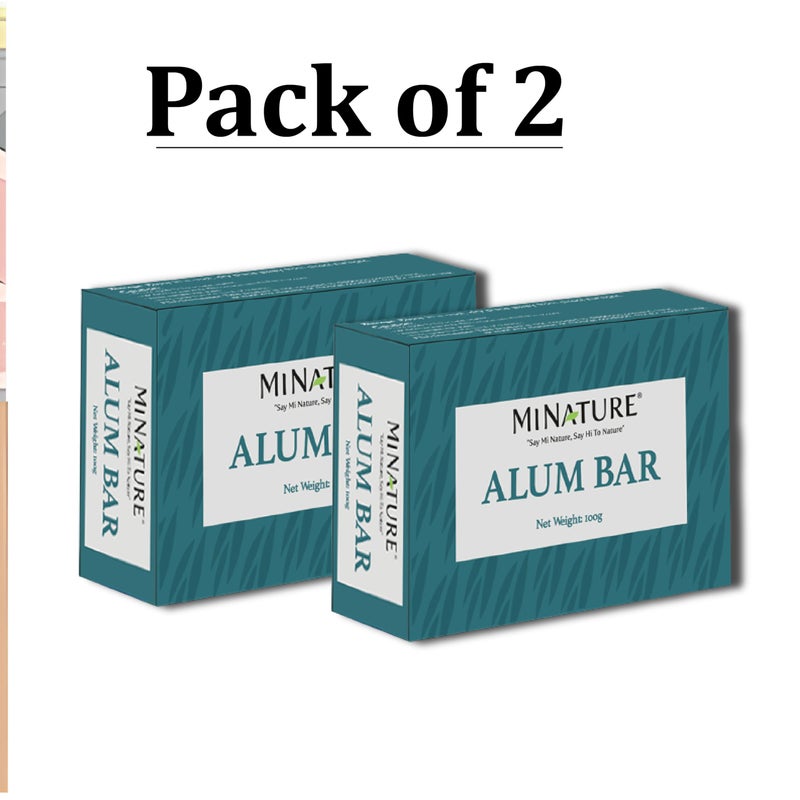 minature Mi Nature Pure Alum Bar 2 pack (100g*2) |Natural Phitkari Block |Potassium Alum Stone |Shaving Bar |Skin Astringent |Water Clarifier |Odor Control - Image 2
