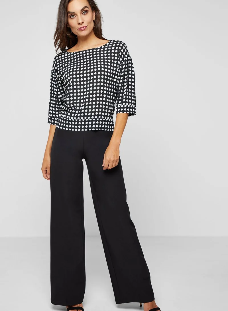 ELLA Polka Dot Tie Hem Top