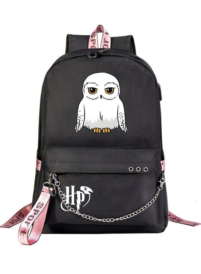 Harry Potter Cartoon Print Student Youth Large Capacity Backpack For Men And Women