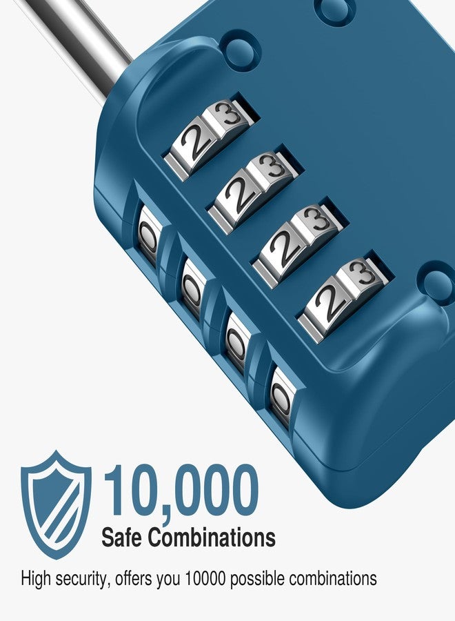 Puroma 2 Pack 2.6 Inch Long Shackle Combination Lock 4 Digit Outdoor Waterproof Padlock for Hasp Locker Lock, Sports Locker, Fence, Gate, Toolbox, Case, Hasp Storage, Cabinets (Peacock Blue) - Image 4