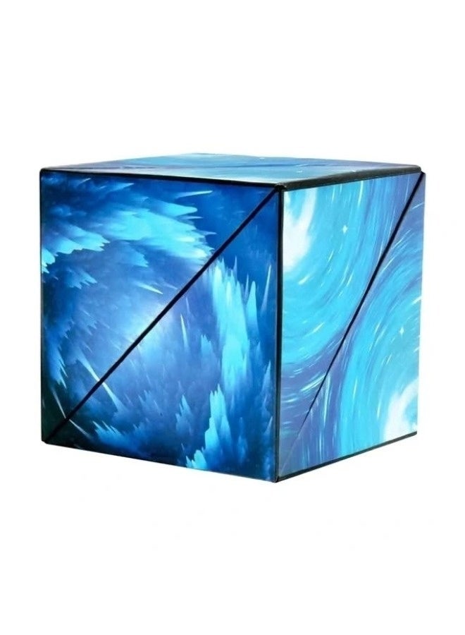 ShebSheb Magnetic Transforming Cube - Shape Shifting Double Creativity Puzzle w/ 36 Rare Earth Magnets - Transforms Into Over  Shapes.(Blue) - Image 1