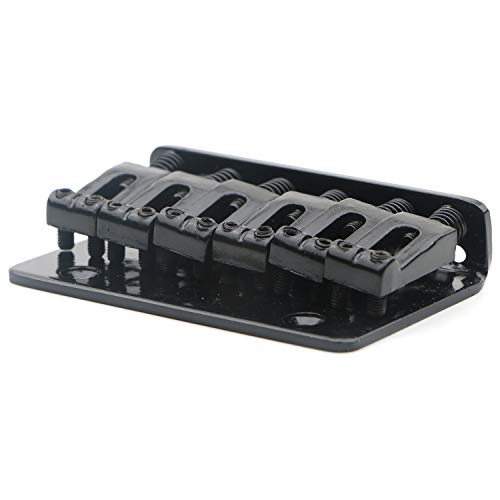 Swhmc 6 String Electric Guitar Hard Tail Bridge Saddle Black Top Load Tailpiece Set with Wrench and Screws - Image 3