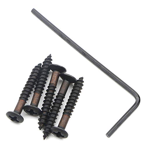 Swhmc 6 String Electric Guitar Hard Tail Bridge Saddle Black Top Load Tailpiece Set with Wrench and Screws - Image 5