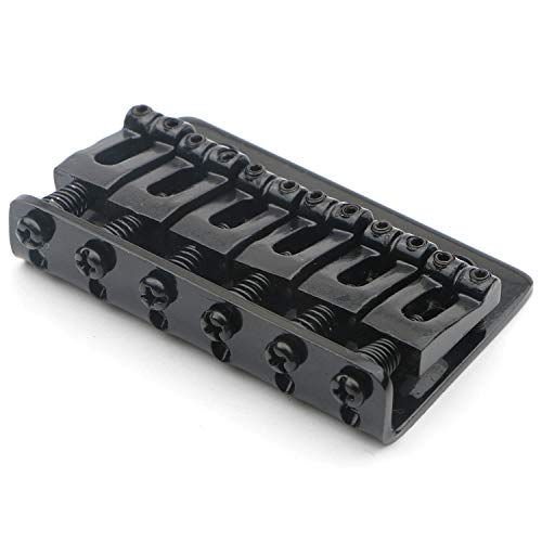 Swhmc 6 String Electric Guitar Hard Tail Bridge Saddle Black Top Load Tailpiece Set with Wrench and Screws - Image 4