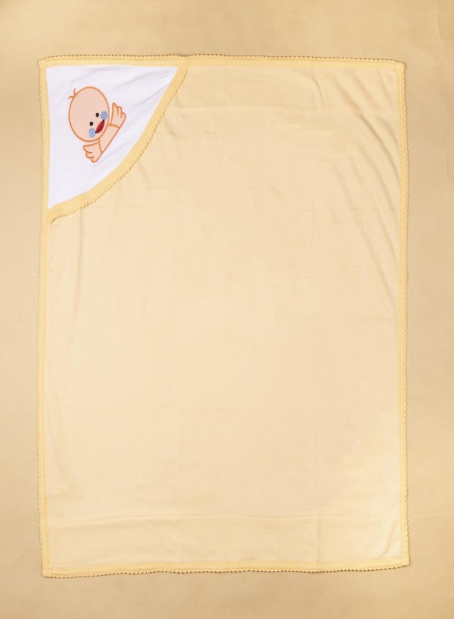 Tinycare Cotton Bath Hooded Towel for New Born, Extra Soft Terry Fabric Printed Towel for Kids/Toddler/Infants 72 x 72cm, Quick Absorbent, Reusable Napkins Bathing Towels (Peach- 1P) 0-12 Months - Image 4