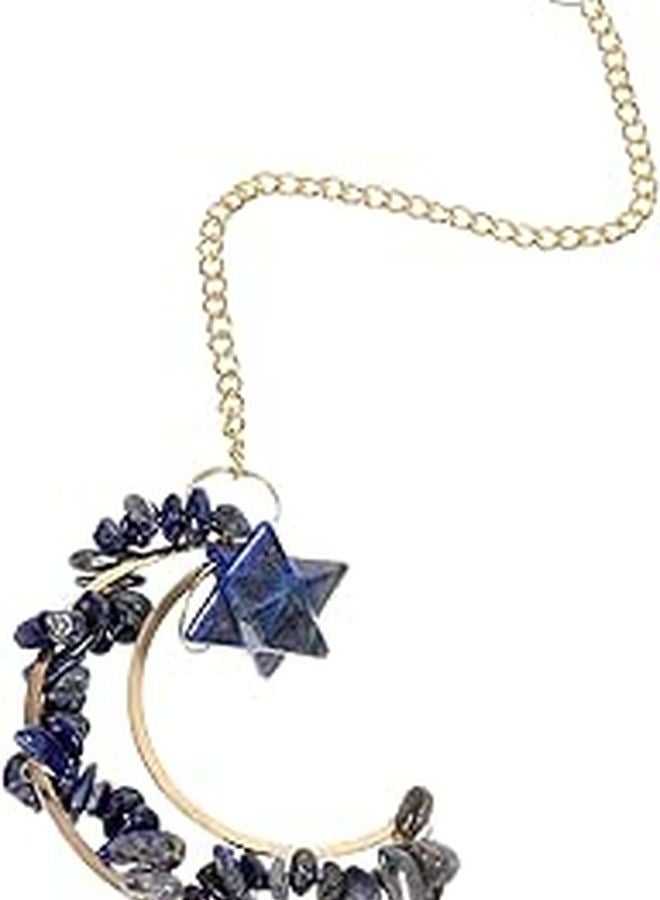 Hollow Cutout Sun Catcher Pendant with Blue Stone Chips for Garden Window Decor - Image 1
