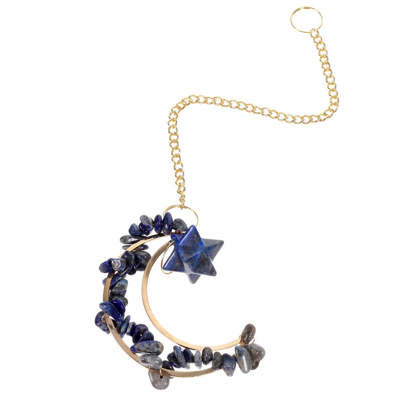 Hollow Cutout Sun Catcher Pendant with Blue Stone Chips for Garden Window Decor - Image 2