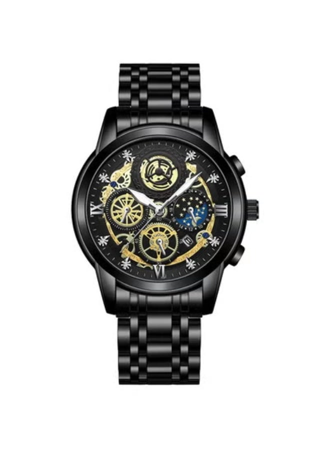 FNGEEN Men's Quartz Watch, Skeleton Design, Waterproof, Multi-Function Wristwatch with 42mm Dial and Metal Case - Image 1