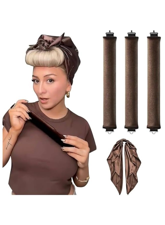 TRASSLE Satin Heatless Hair Curler to Sleep Heatless Curls Overnight Blowout Rods Headband No Heat Curlers Curling Set, Jumbo Rods Foam Hair Rollers for Fine Thin Hair Big Curls Styling Tools - Image 1