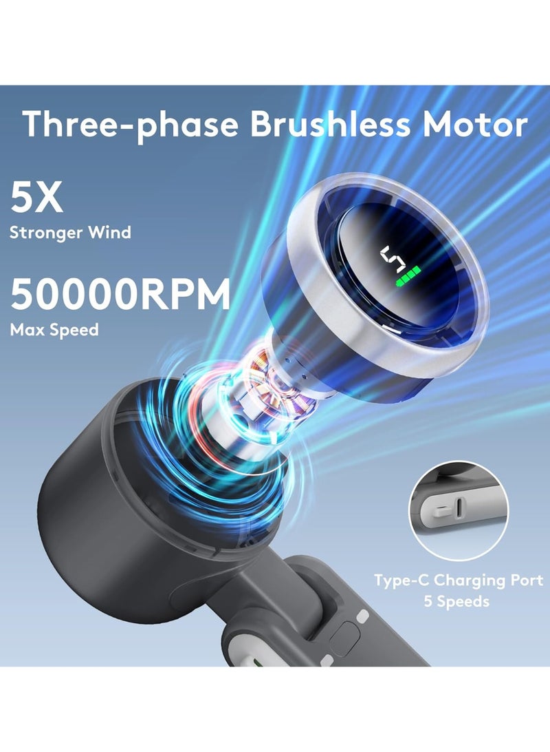 Portable Neck Fan Hands-Free Wearable Personal Bladeless Fan with LED Display & USB Rechargeable Battery – 5 Speed Settings for Outdoor Sports Travel Office - Image 3